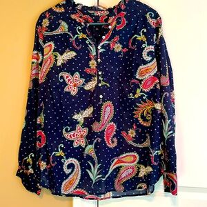 Talbots Ladies long sleeve paisley top Size L